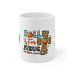 Fall For Jesus Mug - 11oz Ceramic Coffee Cup, Christian Gift for Thanksgiving, Autumn Decor, Inspirational Drinkware, Faith-based Present