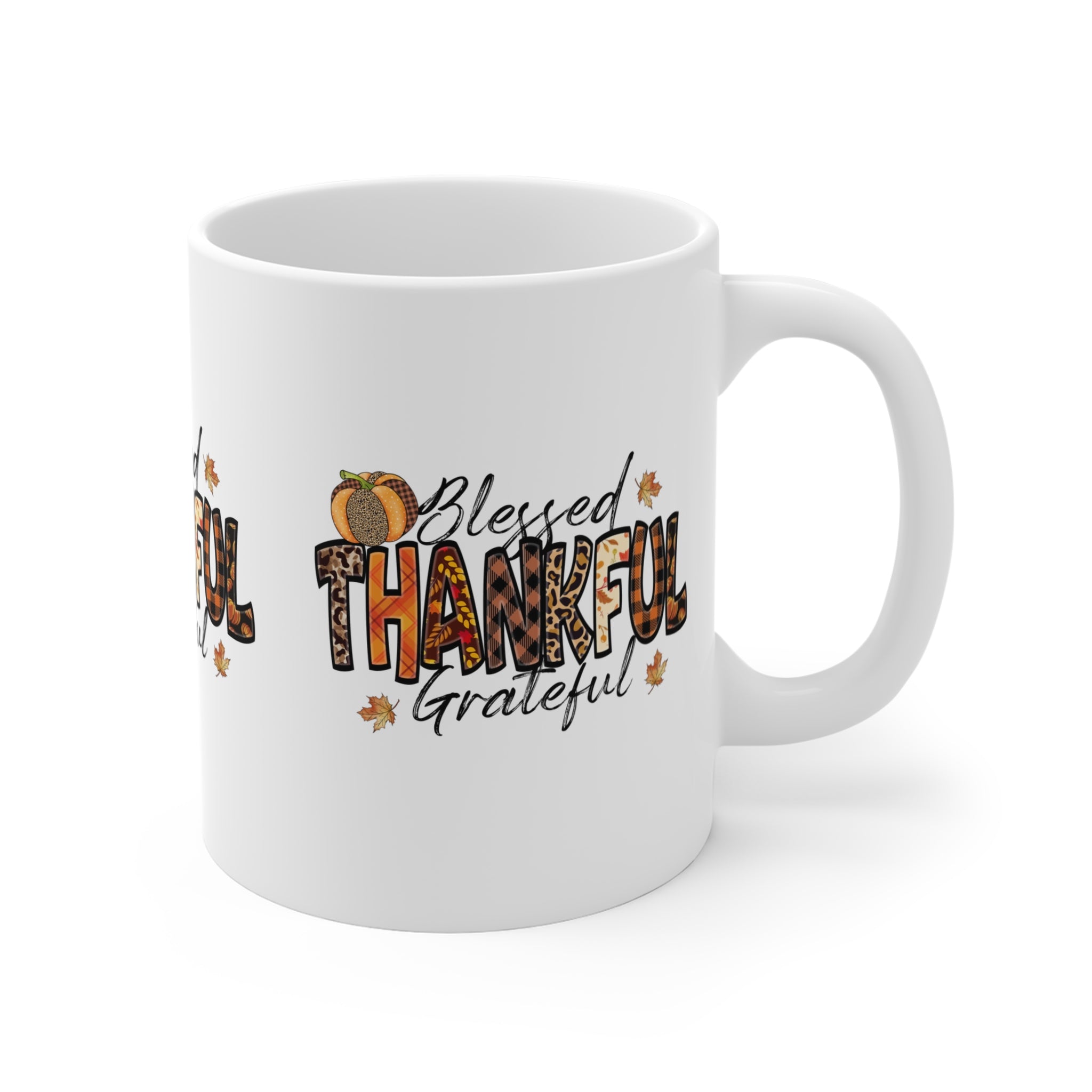 Thankful Blessings Mug | Fall Decor for Thanksgiving | Grateful Coffee Cup | Pumpkin Spice Lover Gift | Holiday Sipware