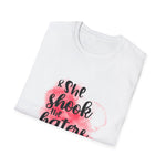 Inspirational Unisex Softstyle T-Shirt - "& She Shook the Haters Off"