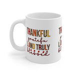 Grateful & Blessed Mug | Thanksgiving Gift, Coffee Cup, Cozy Home Decor, Appreciation Gift, Rustic Style
