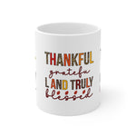 Grateful & Blessed Mug | Thanksgiving Gift, Coffee Cup, Cozy Home Decor, Appreciation Gift, Rustic Style