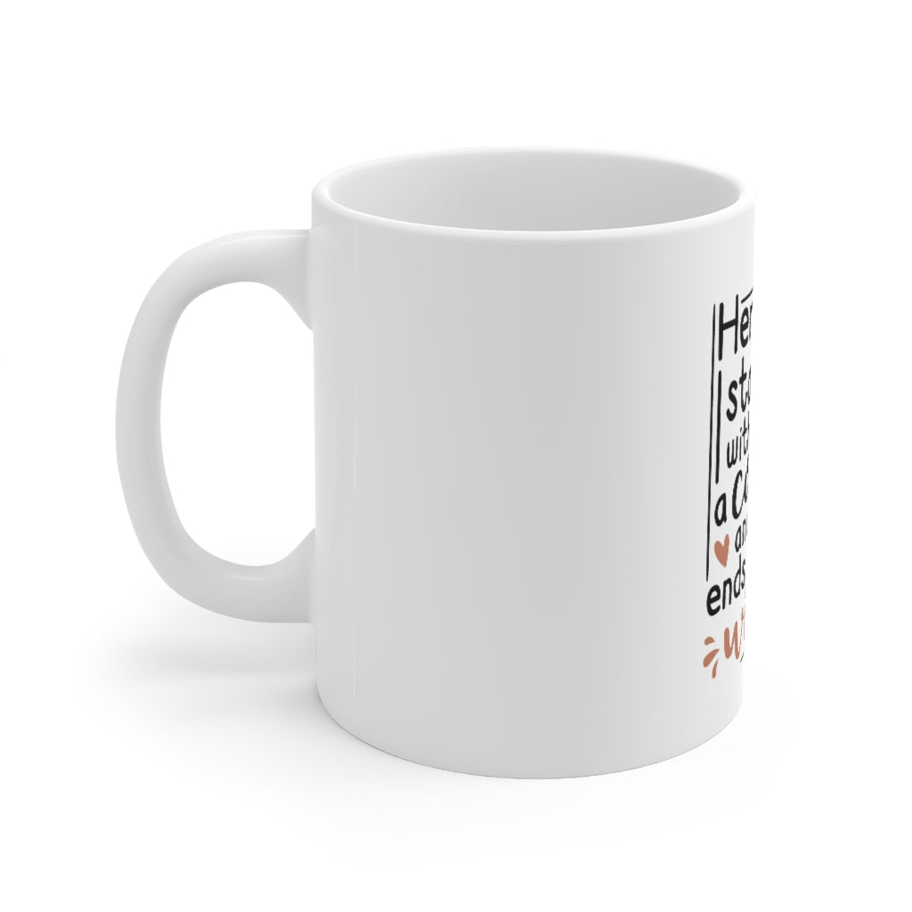 Her Day Starts With Coffee Mug 11oz-Mug-Mugs Crazy