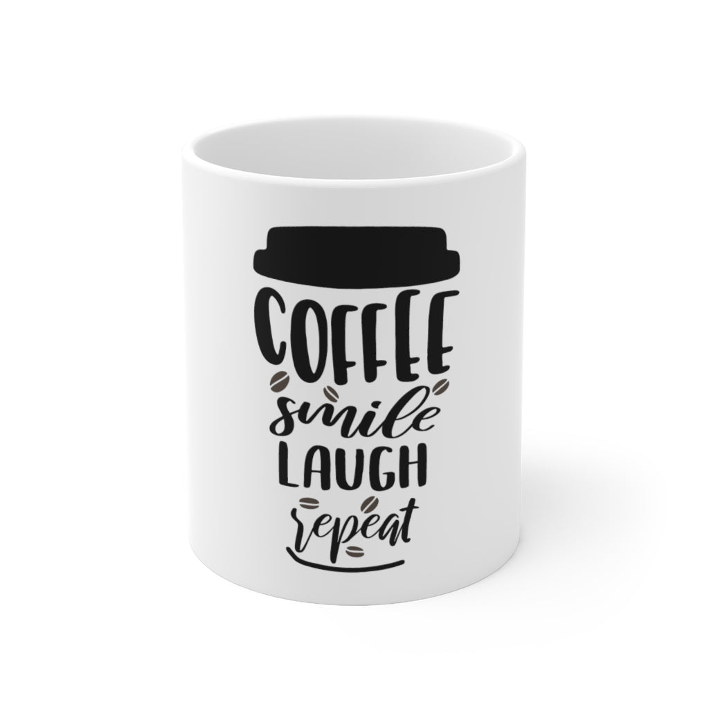 Coffee Smile Laugh Repeat Mug 11oz-Mug-Mugs Crazy